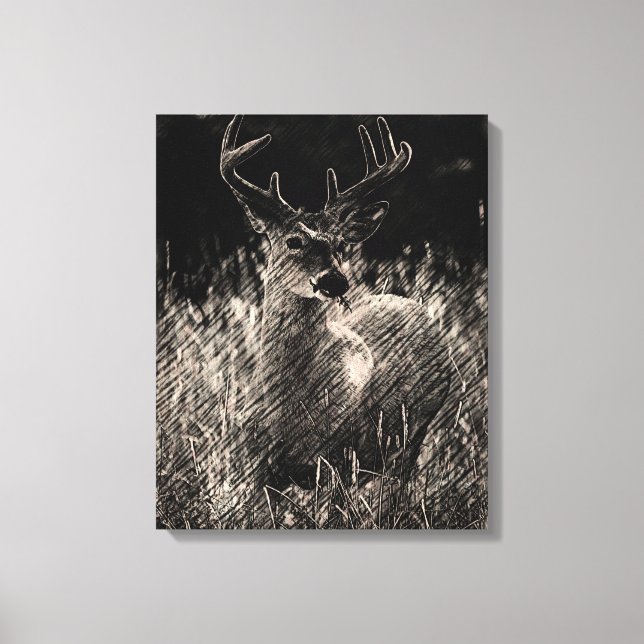 Big Meadows Buck Stretched Canvas Print (Front)