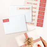 Big Merry Christmas Wrap Around Address Label<br><div class="desc">This fun wrap around return address label is part of the collection Big Merry Christmas. It features a big and beautiful serif font for the main greeting and a cute script font for the names. The style of collection is classic with a twist, its both timeless and a bit retro...</div>