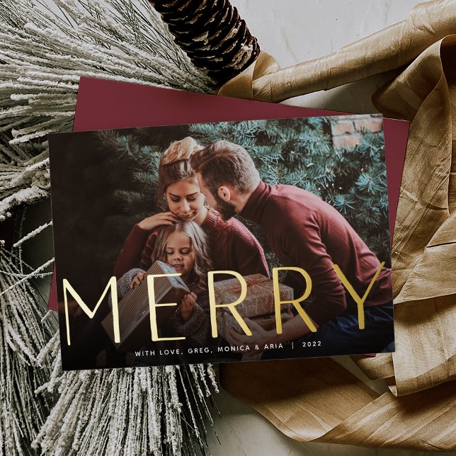 Big Merry | Full Photo Christmas Foil Holiday Card (Creator Uploaded)