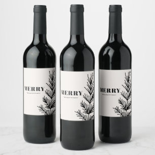 Big Merry & Leaves Wine Label