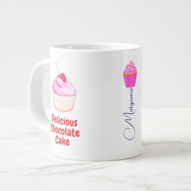 Big Microwavable Mug for Chocolate CupCakes (Front Left)