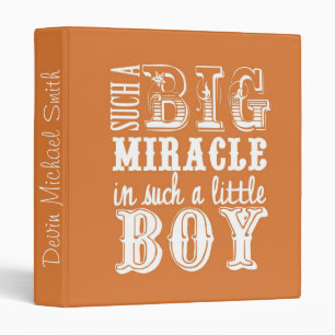 Big Miracle, Little Boy-Orange Baby Book Binder