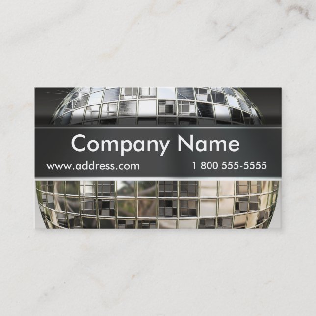 Big Mirror Ball Music Business Cards (Front)