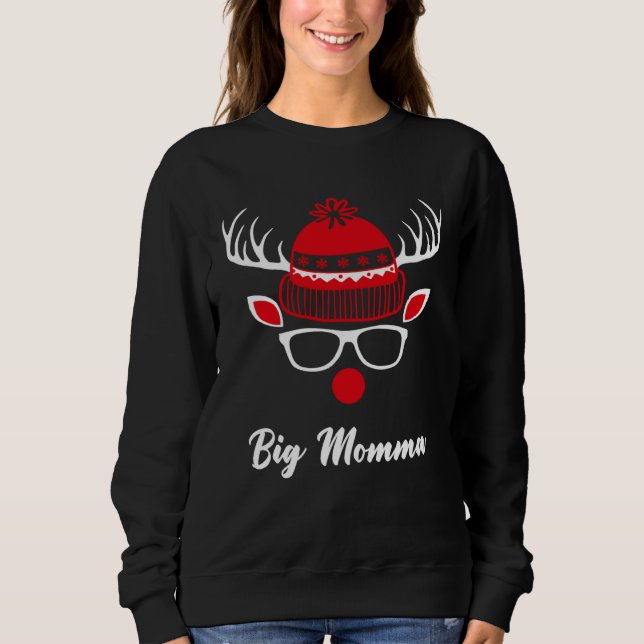 Big Momma  Christmas Reindeer Face Family Matching Sweatshirt (Front)