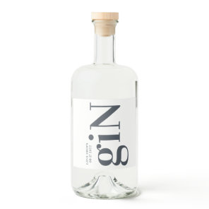 Big Monogram Modern Simple Liquor Bottle Label