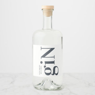 Big Monogram Modern Simple Liquor Bottle Label