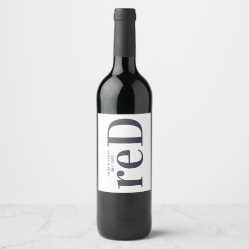 Big Monogram Modern Simple Wine Label