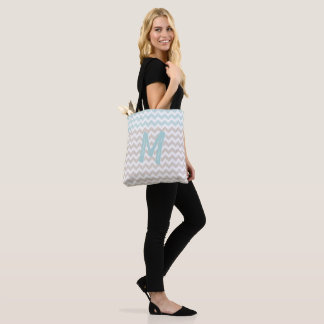 Big Monogrammed Chevron Tote Bag