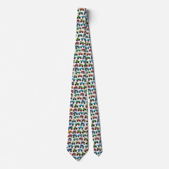 Big Monster Toy Truck Neck Tie (Front)