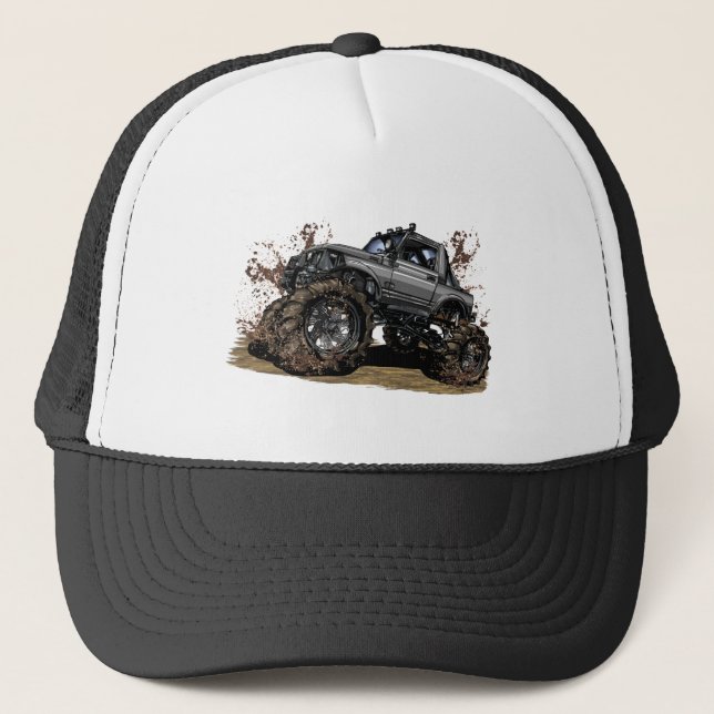 Big Monster truck Off Road Adventure Mud  Trucker  Hat (Front)
