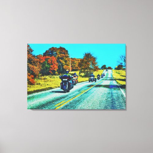 Big Motorcycle Riders Road Trip Canvas Art