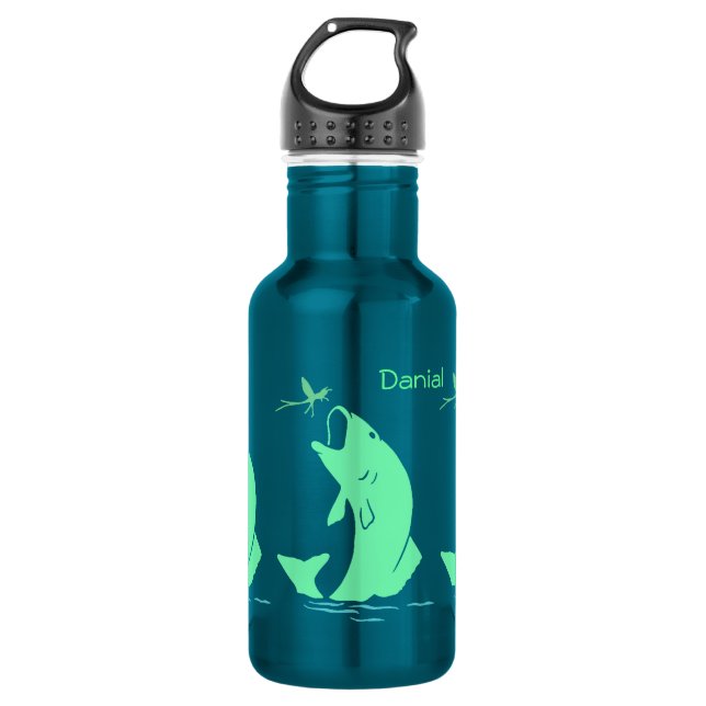 Big Mouth Bass Fishing Water Bottle (Front)