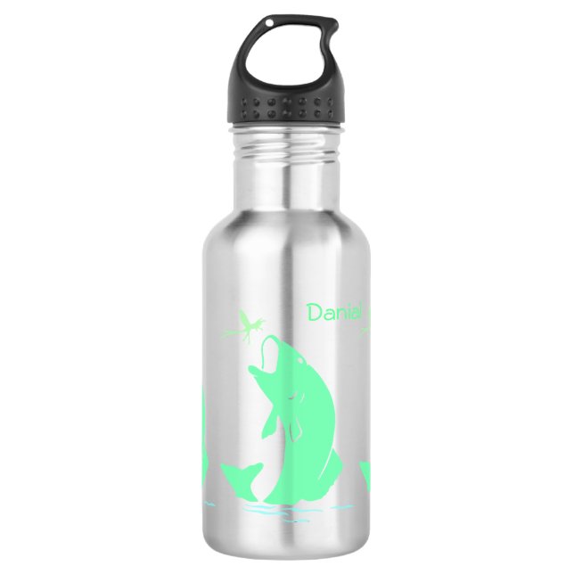 Big Mouth Bass Fishing Water Bottle (Front)