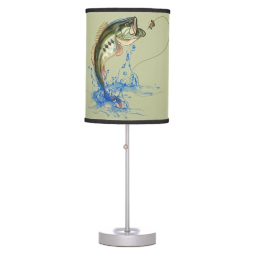 Big Mouth Bass Jumping Fishing Lure Table Lamp
