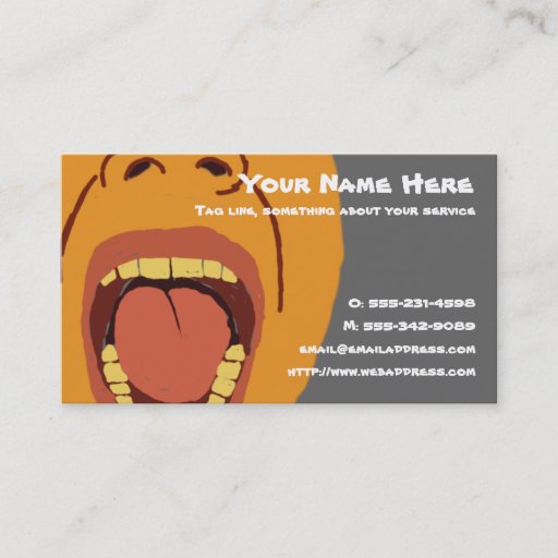 Customizable Big Mouth business card