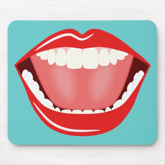 Big Mouth Cool Mouse Pads Funny Cute Mousepads (Front)