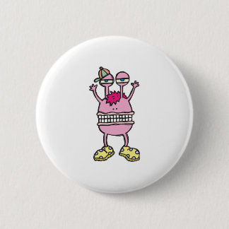 big mouth funny monster pinback button