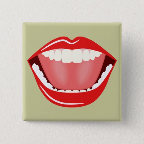 Big Mouth Humor Laughing Funny Square Buttons