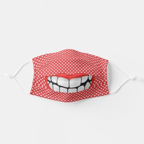 big mouth on polka dots adult cloth face mask