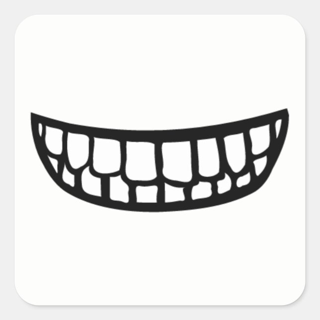 Big mouth  square sticker (Front)