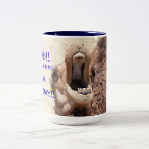 Big Mouthed Camel Hump Day Blue Mug