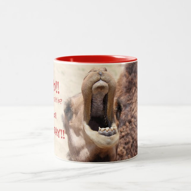 Big Mouthed Camel, Hump Day Red Mug (Center)