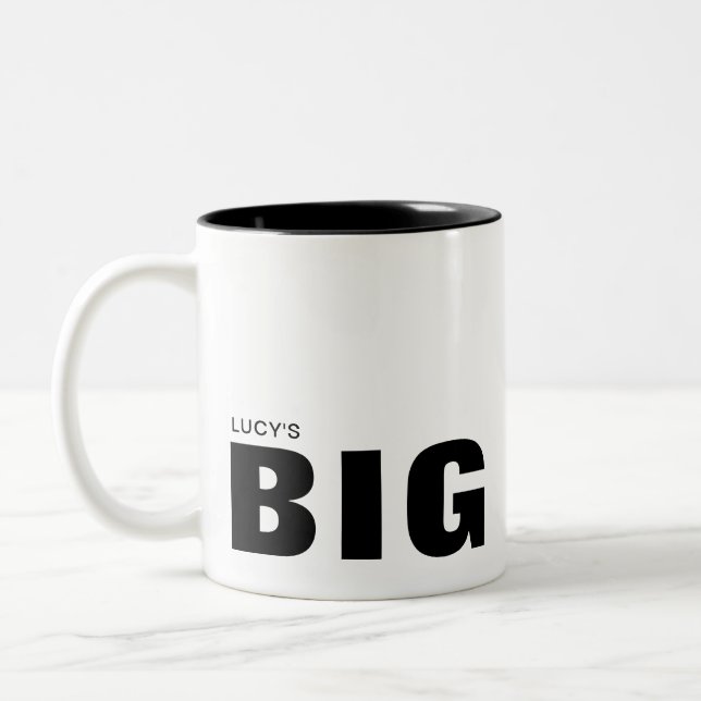 Big Mug Personalisable Black Text Typography (Left)