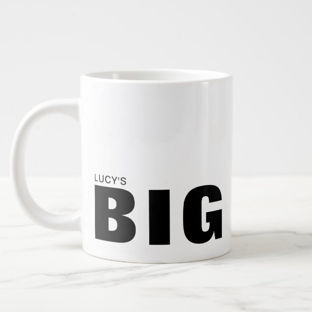 Big Mug Personalisable Black Text Typography (Left)