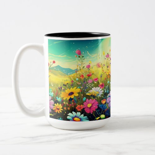 Big Mug with colorful meadow 