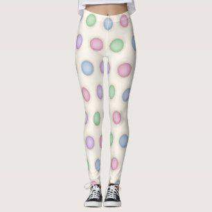 Big Multicolored Pastel Distressed Polka Dots Leggings