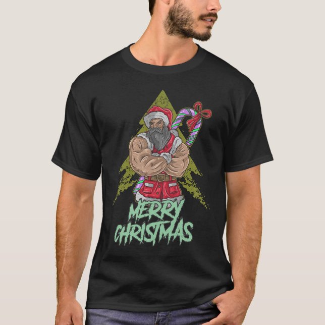 Big Muscle Santa T-Shirt (Front)