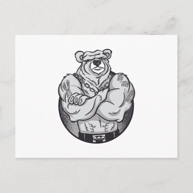 BIG MUSCLES BEAR POSTCARD (Front)