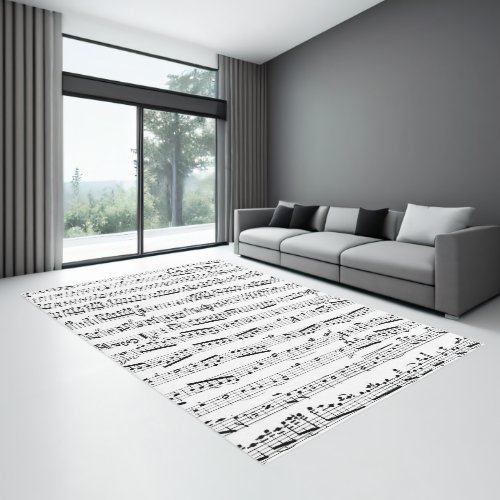 Big Music Rug _ Black and White Musical Notes