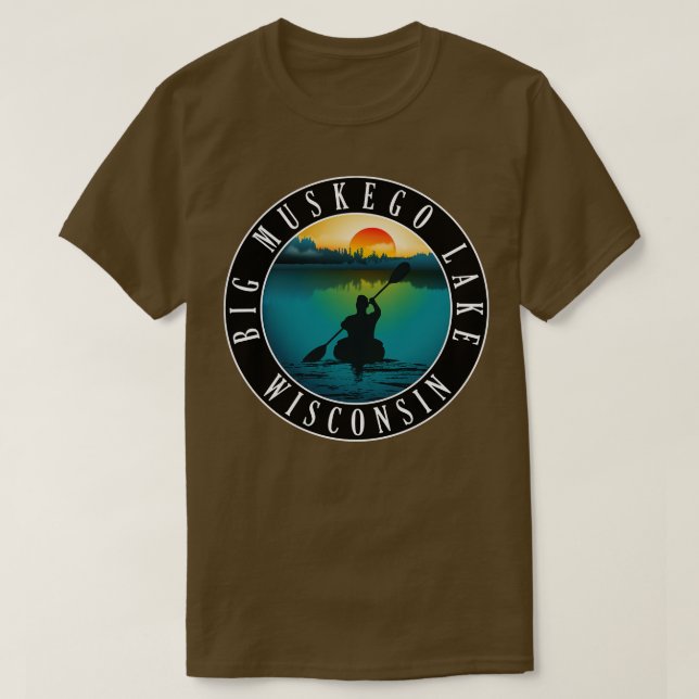 Big Muskego Lake Wisconsin Kayaking T-Shirt (Design Front)