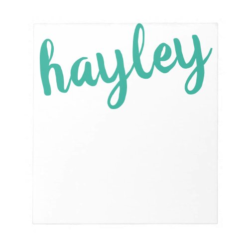 Big Name Emerald Green Personalized Notepad