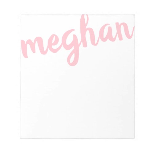 Big Name Light Pink Personalized Notepad