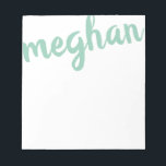 Big Name Mint Green Personalized Notepad<br><div class="desc">This fun notepad features your name,  extra large at the top.  Use the template form to add your name.  Then choose the  option to customize further to move your name around or change the color.</div>