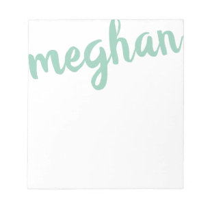 Big Name Mint Green Personalized Notepad