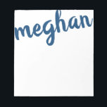 Big Name Navy Blue Personalized Notepad<br><div class="desc">This fun notepad features your name,  extra large at the top.  Use the template form to add your name.  Then choose the  option to customize further to move your name around or change the color.</div>