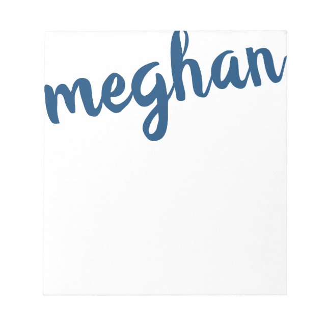 Big Name Navy Blue Personalized Notepad (Front)