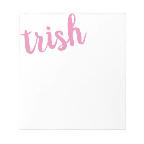Big Name Pink Personalized Notepad