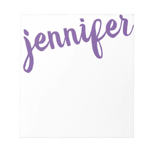 Big Name Purple Personalized Notepad