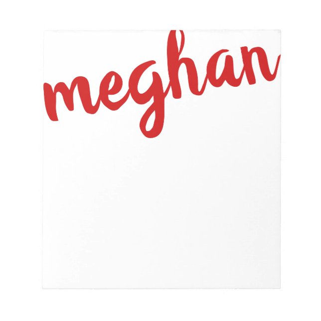 Big Name Red Personalized Notepad (Front)