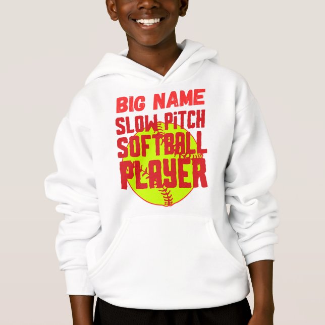 Big name slow pitch softball player hoodie (Front)