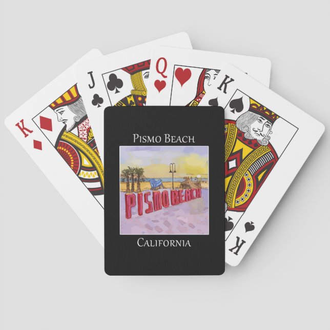 Big Neon sign seen at Pismo Beach  Poker Cards (Back)