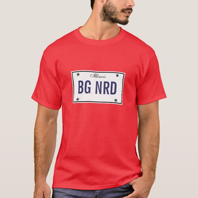 Big Nerd License Plate T-Shirt (Front)