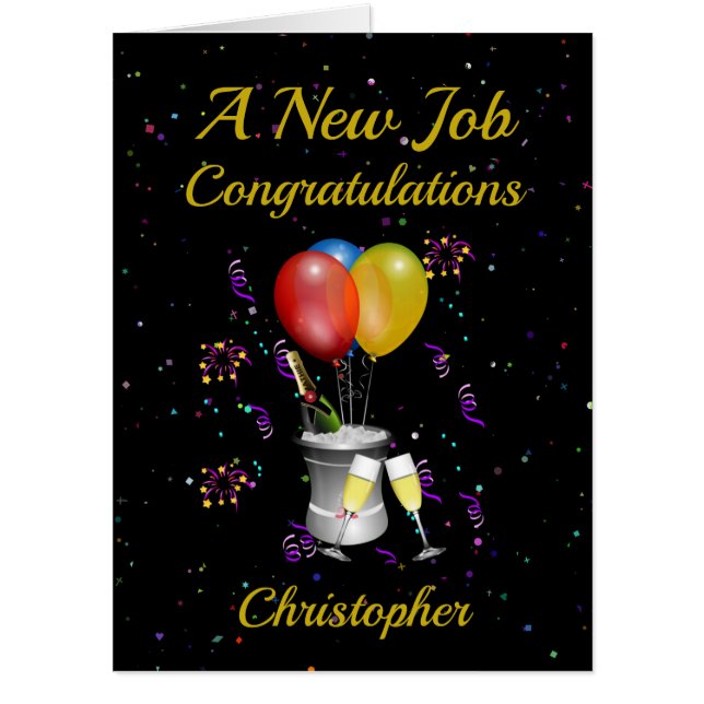 Big New Job Celebration Card (Front)