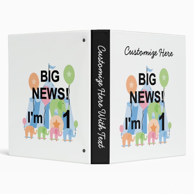 Big News Circus 1st Birthday T-shirts and Gifts Binder (Background)