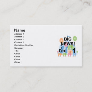 Big News Circus 1st Birthday T-shirts and Gifts Business Card