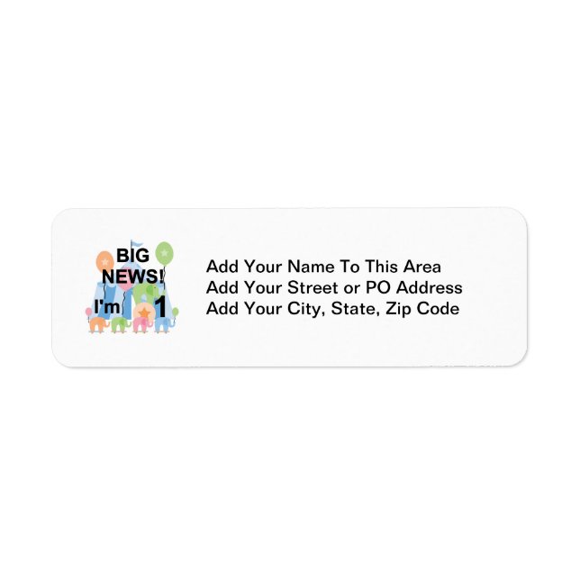 Big News Circus 1st Birthday T-shirts and Gifts Label (Front)